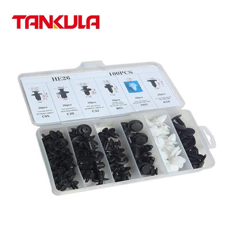 Factory Price 100Pcs Auto Parts Clips And Plastic Fasteners Universal Car Auto Plastic Clip Car Bumper Clips Fastener