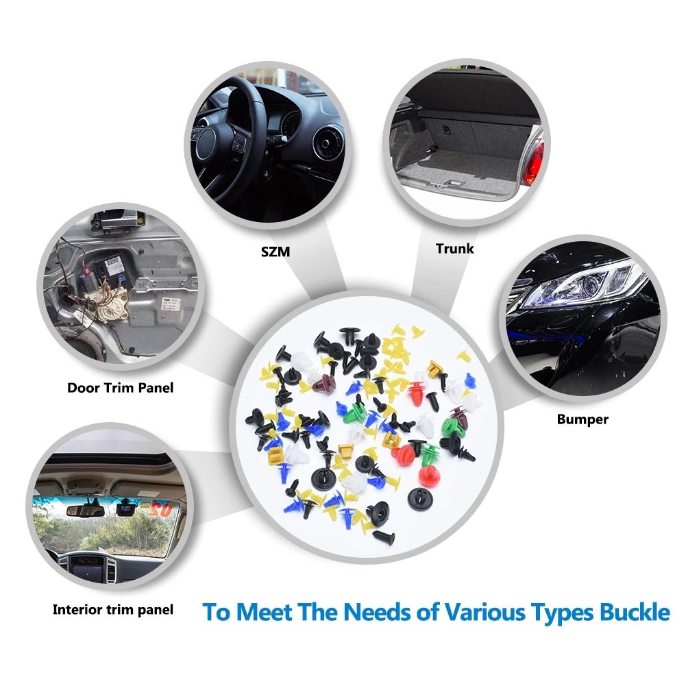 Mixed Auto Fastener Clip Car Body Push Retainer Pin Rivet Bumper Door Trim Panel Retainer Fastener Kit Car Accessories