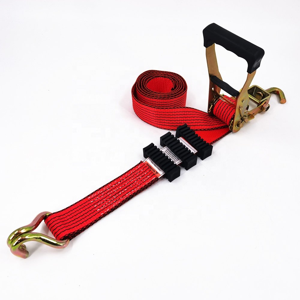 VINEET 100% Polyester 2'' 5ton 10m Wheel Strap With Rubber Cleats Tire Tie Down Belt with Swivel Hook