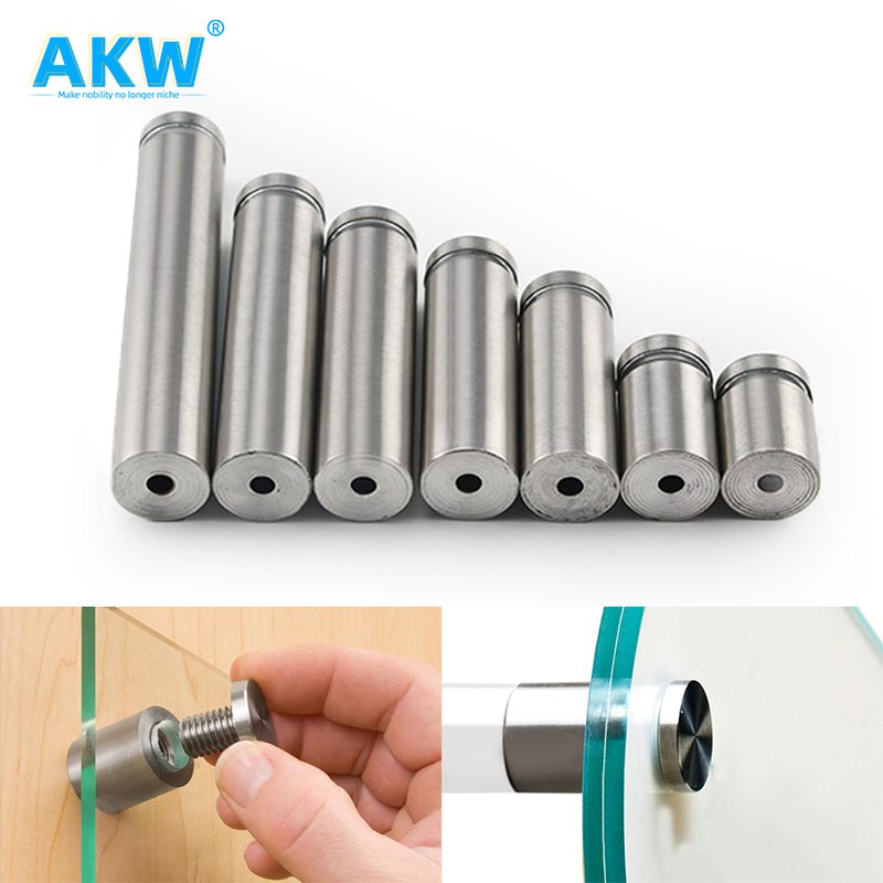 Snap in Sign Glass Squaragonal Spacer Standoffs Mount Screw Bolt Column Fasteners Between Cap Tightening