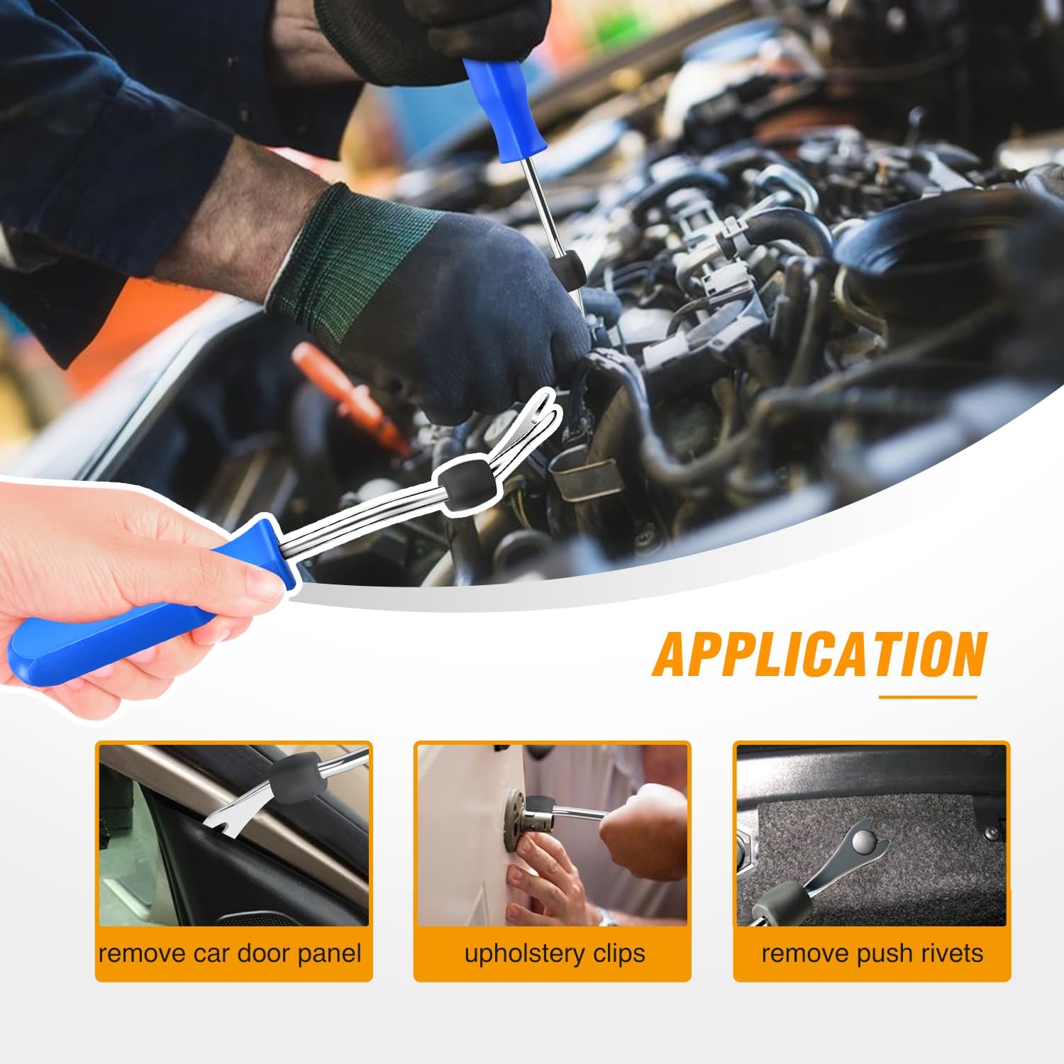 1295Pcs Car Retainer Clips and Auto Fasteners Assortment Nylon Bumper Fender Rivets With 10 Cable Ties