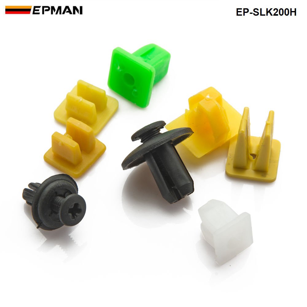 200pcs/BAG Mixed Auto Fastener Vehicle Car Bumper Clips Retainer Fastener Rivet Door Panel Fender Liner Universal EP-SLK200H