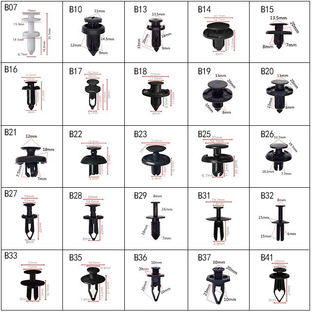 D563 Hot Sale High Quality Automotive Nylon Clips & fasteners Plastic Clip 20462090