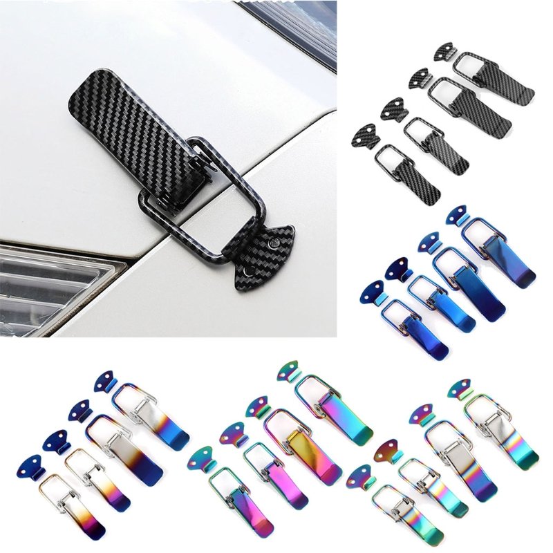 2 PCS Fastener Clip Universal Security Hook Lock Clip Kit Bumper Quick Release Hook Lock Clip for Racing Auto Decoration