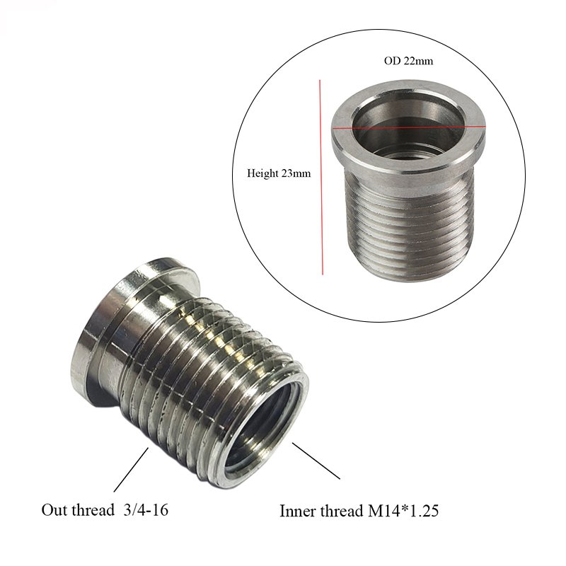 Stainless Steel CNC Custom part Automotive Connector M14x1.25 To 3/4-16 Fit Ford 4.6L 5.4L 6.8 V-10 38900 Car Spark Plug Adapter