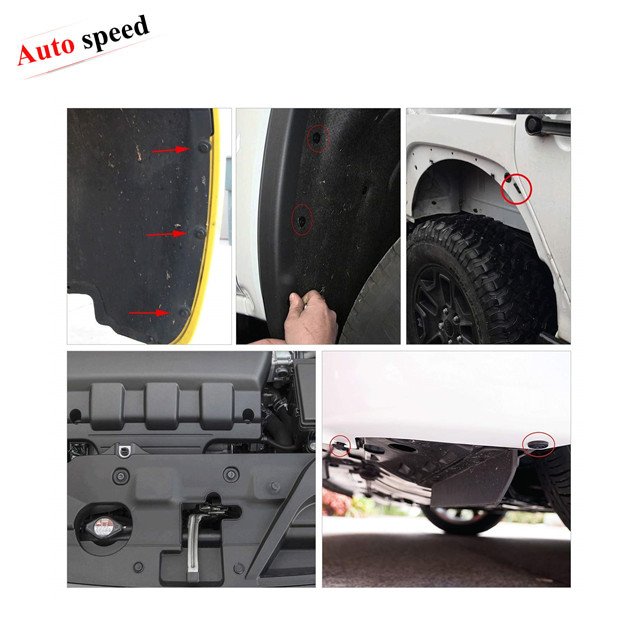 60 PCS Blind Rivets Clip Fender Flare Rocker Moulding Clip Bumper Shield Retainer Clip Kit for Jeep Wrangler JK