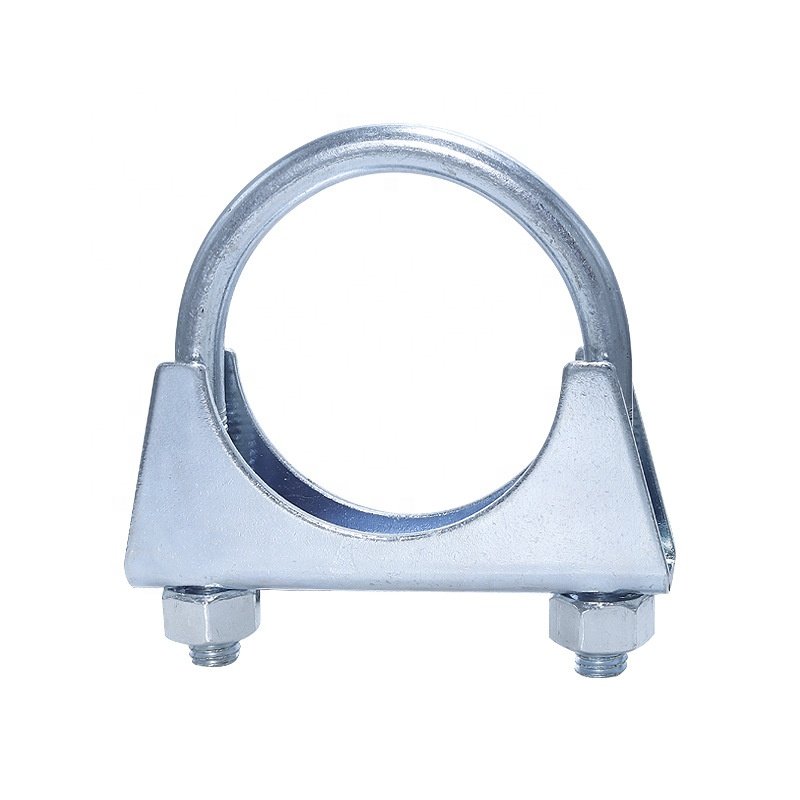 304SS U Type Exhaust Pipe Clamp Heavy Duty U Bolt Hose Clamps Zinc Plated Steel Auto Exhaust Muffler Pipe Connection Clamp