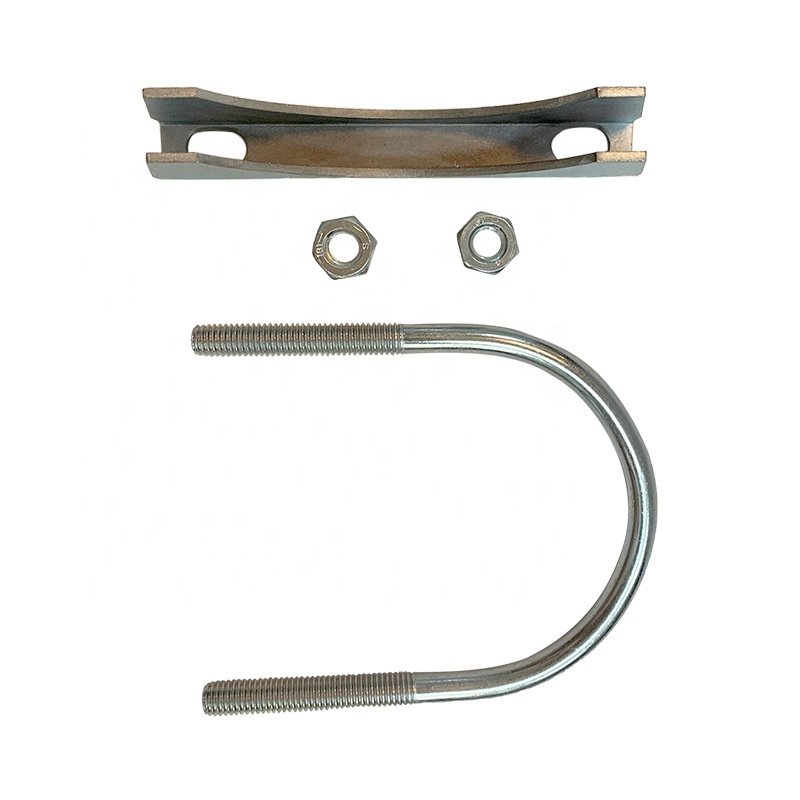 304SS U Type Exhaust Pipe Clamp Heavy Duty U Bolt Hose Clamps Zinc Plated Steel Auto Exhaust Muffler Pipe Connection Clamp