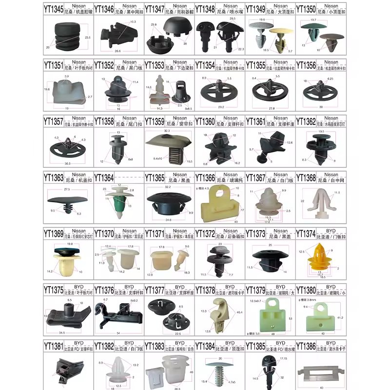 Car Retainer Fasteners Headlining Overhead Nylon Body Clips Fender Push MudGuard Clips