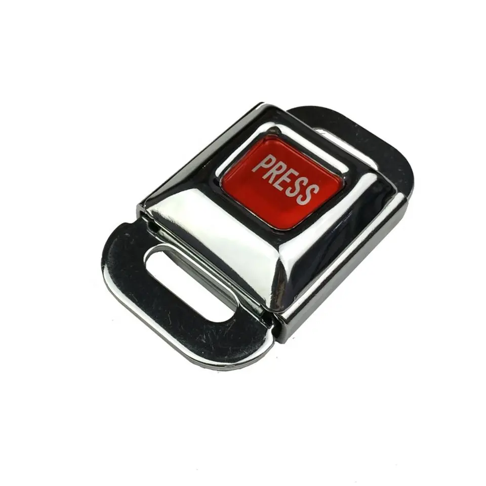 Small Chrome Plated Metal Quick Release Buckle 2-Point Safety Belt Fastener
