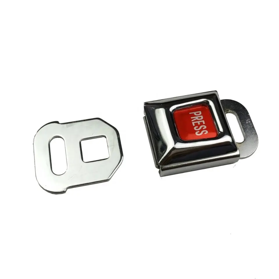 Small Chrome Plated Metal Quick Release Buckle 2-Point Safety Belt Fastener