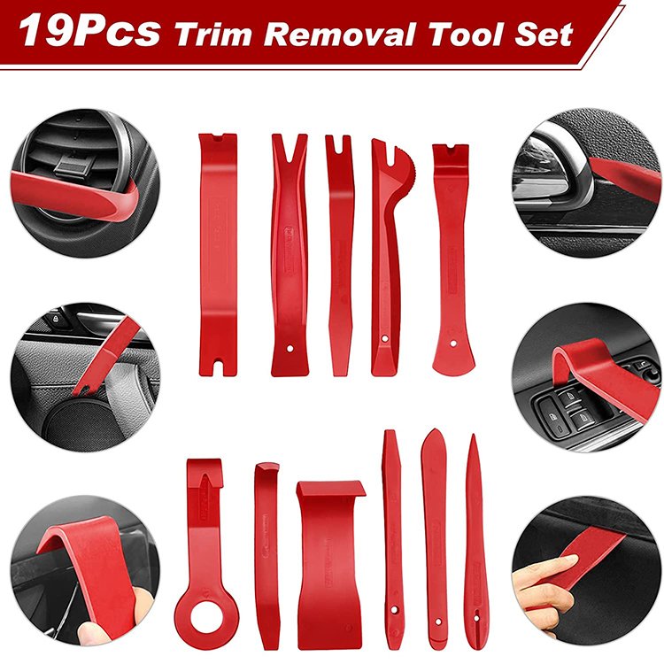 19pcs Wrench Car Door Fastener Disassembly Pry Clip Removal Pliers Auto Interior Decoration Maintenance Tool Kit