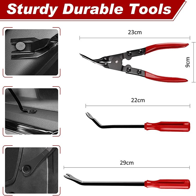 19pcs Wrench Car Door Fastener Disassembly Pry Clip Removal Pliers Auto Interior Decoration Maintenance Tool Kit