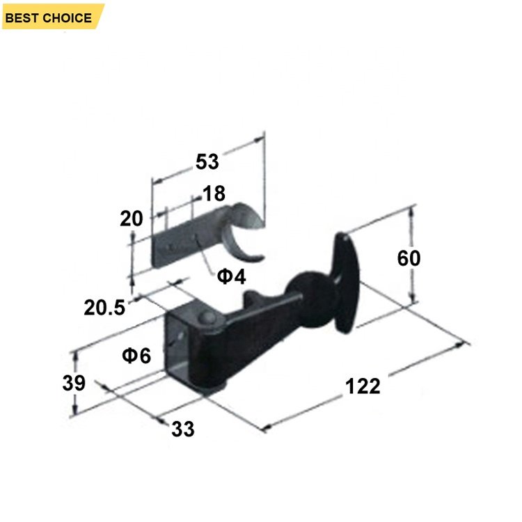 GL-14123 Trailer Catch Retainer Hook Rubber Bonnet Fastener