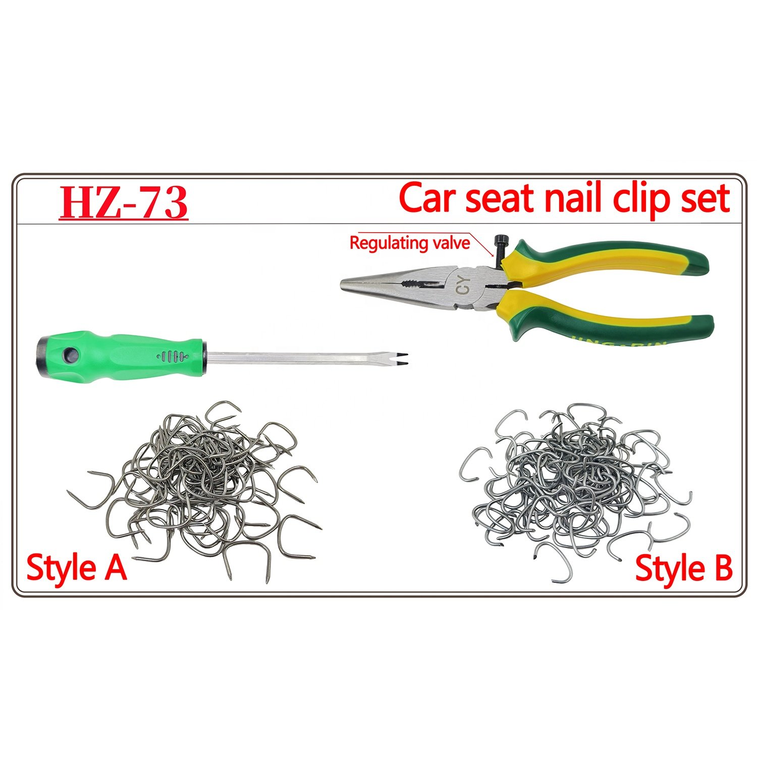 Car Metal Fastener Car Seat Outer Skin Repair Galvanized Steel Nails Set