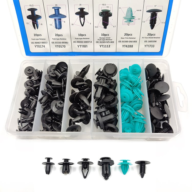 Top Sell 100Pcs Car Plastic Automotive Push Retainer Door Panel Trim Clips & Auto Body Fasteners Assortment Fender Rivet Bumper