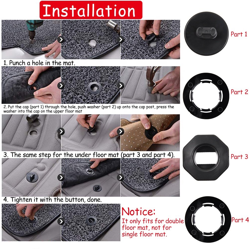 ALQGZ096 8PCS Car Floor Mat Clips ,for Double Layer Mat , Universal Automotive Carpet Clips Holder Clamps