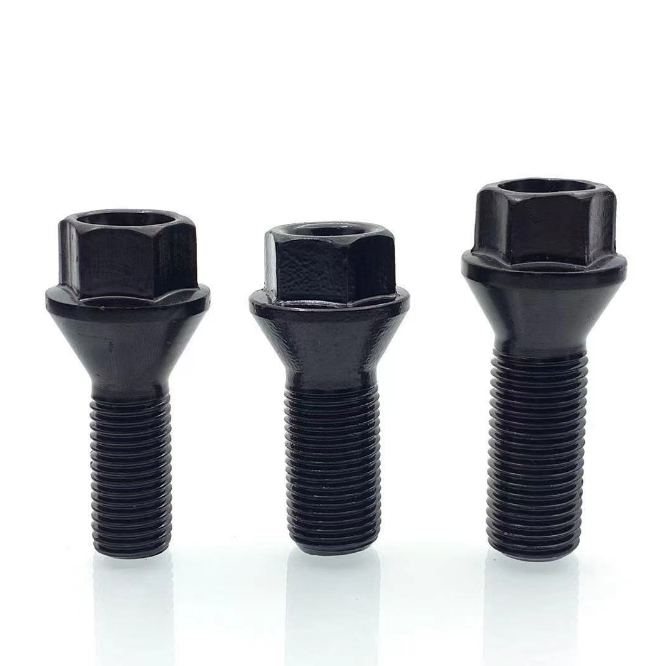 Grade 12.9 Wheel Bolt Black Oxide Grade 12.9 Steel Wheel Hub Bolt Car Bolts Screws for Trailer M12x55