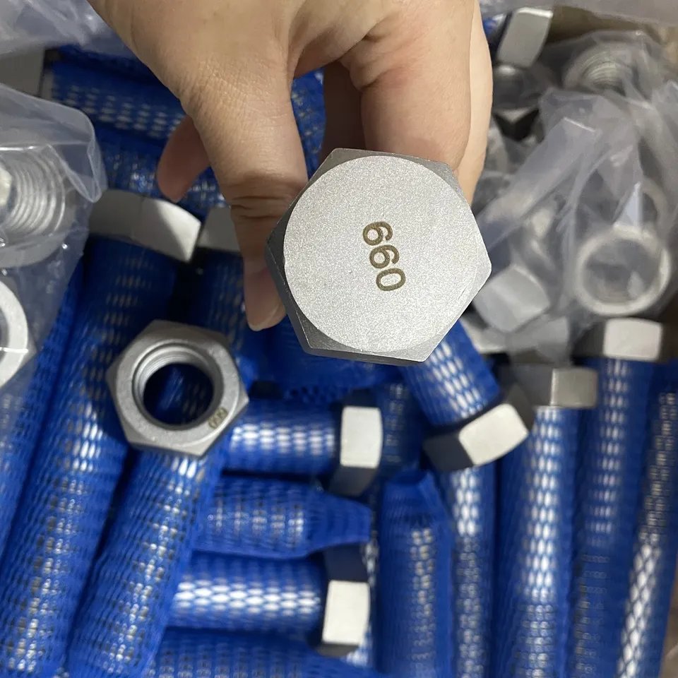 3/4" x 200 UNC A286 GR 660 PTFE BLUE Heavy Hex bolt hex nut