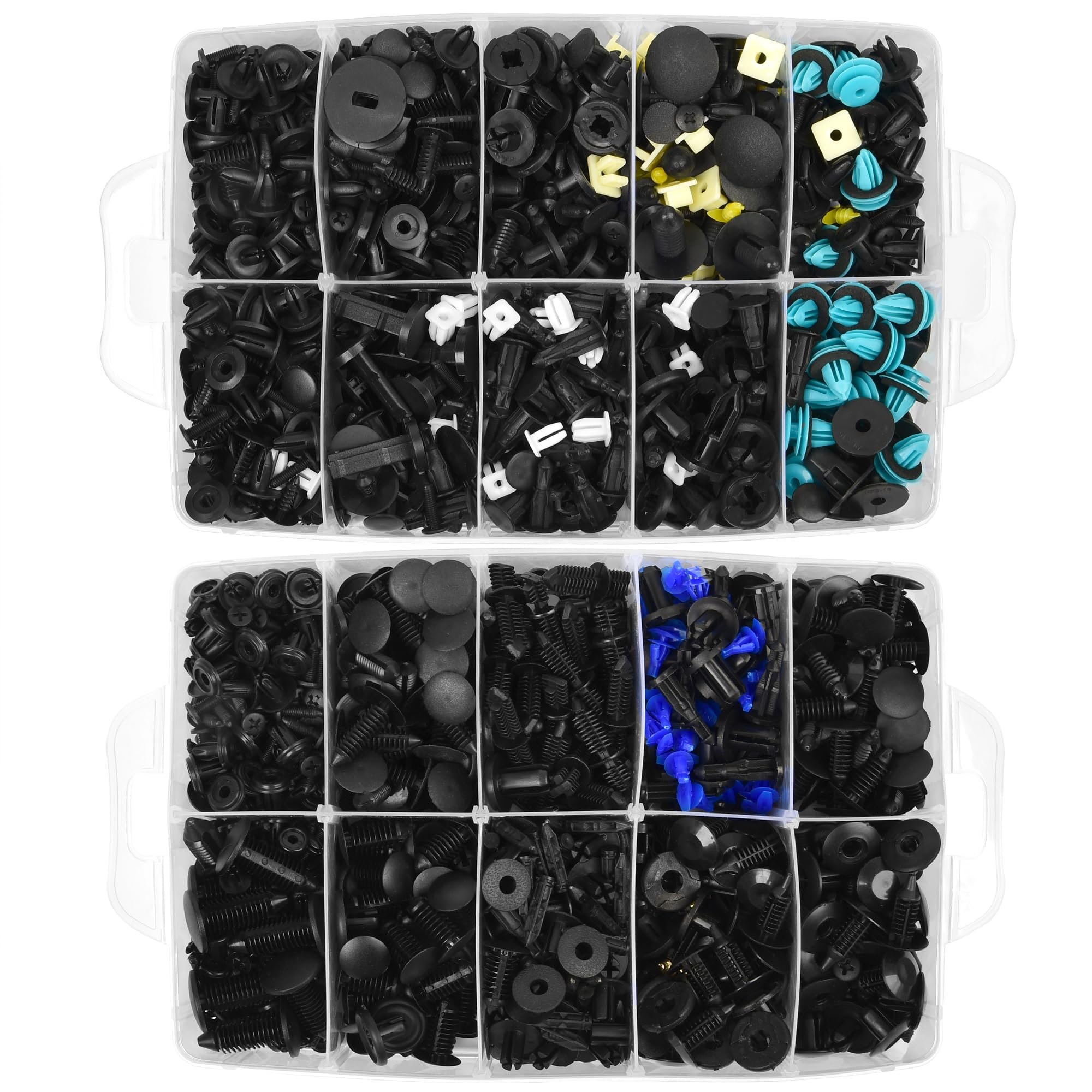 Car Retainer Clips Auto Body Push Fasteners 1355PCS Automotive Bumper Clips Matle Screw Panel Plastic Rivets with Remover Kit