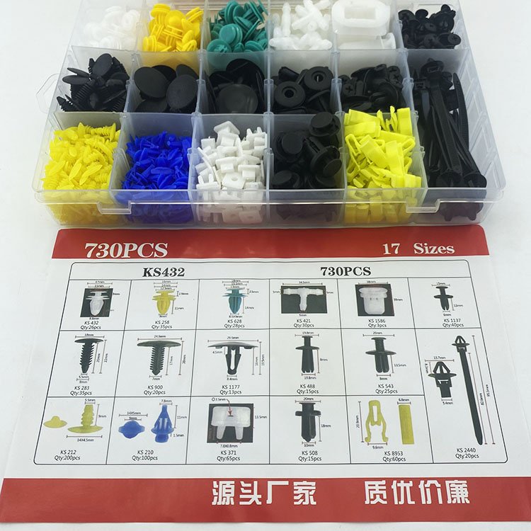 730Pcs Bumper Retainer Clips Kit Car Fastener Rivet Multi-purpose Clips Door Trim Panel Clips Universal18 Sizes