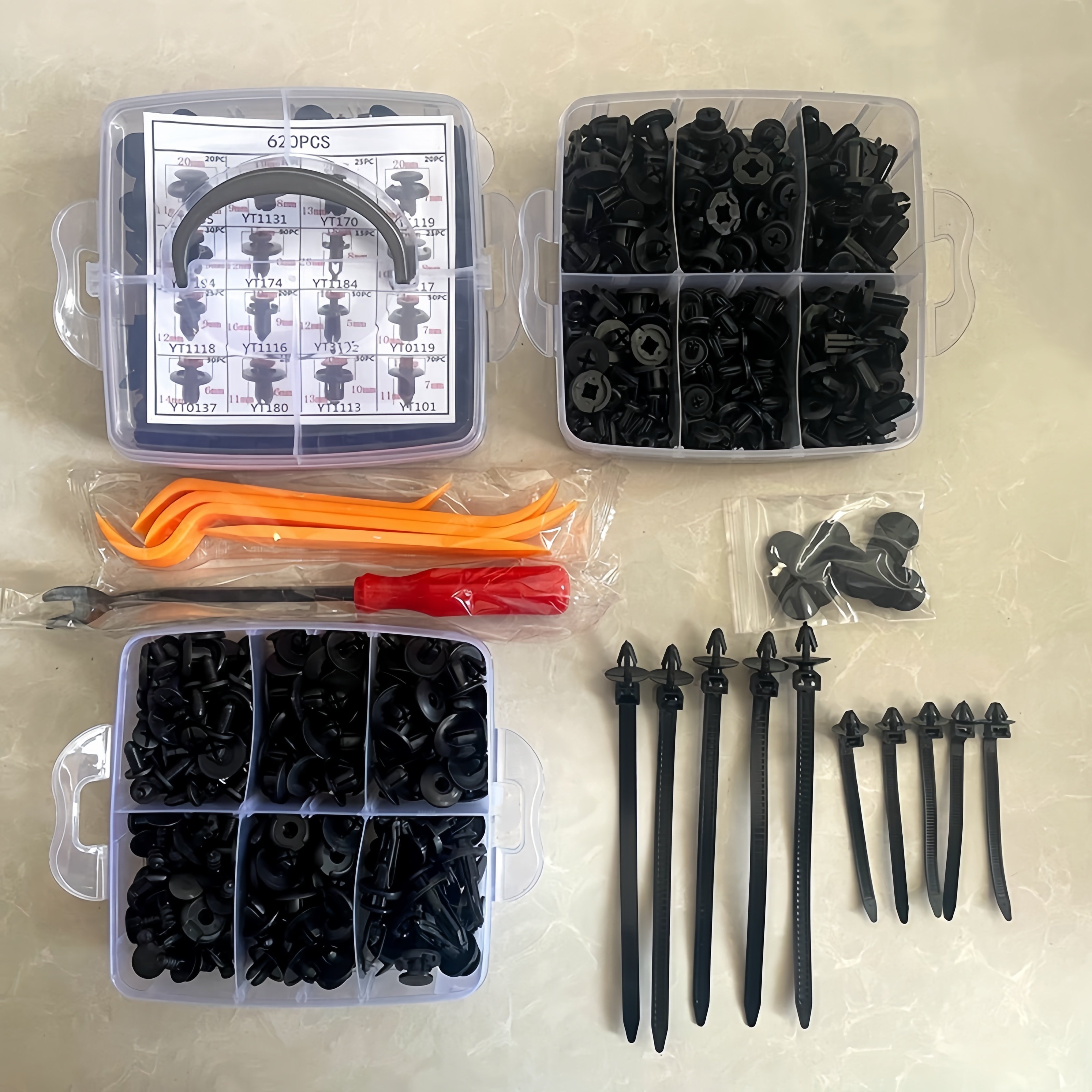 620PCS boxed clip car fender bumper fixing glue nail expansion machine cover screw clip set Universal Vehicle Plastic Clips Set