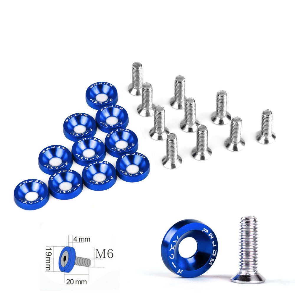 10Pcs Aluminum M6 JDM Car Modified Hex Fasteners Fender Washer
