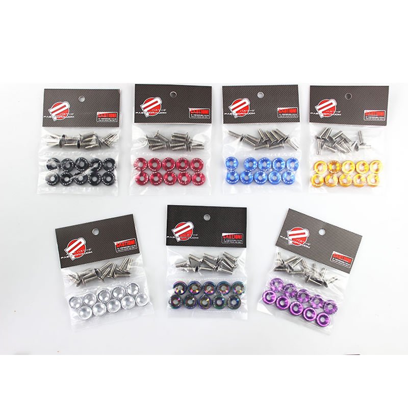 10Pcs Aluminum M6 JDM Car Modified Hex Fasteners Fender Washer