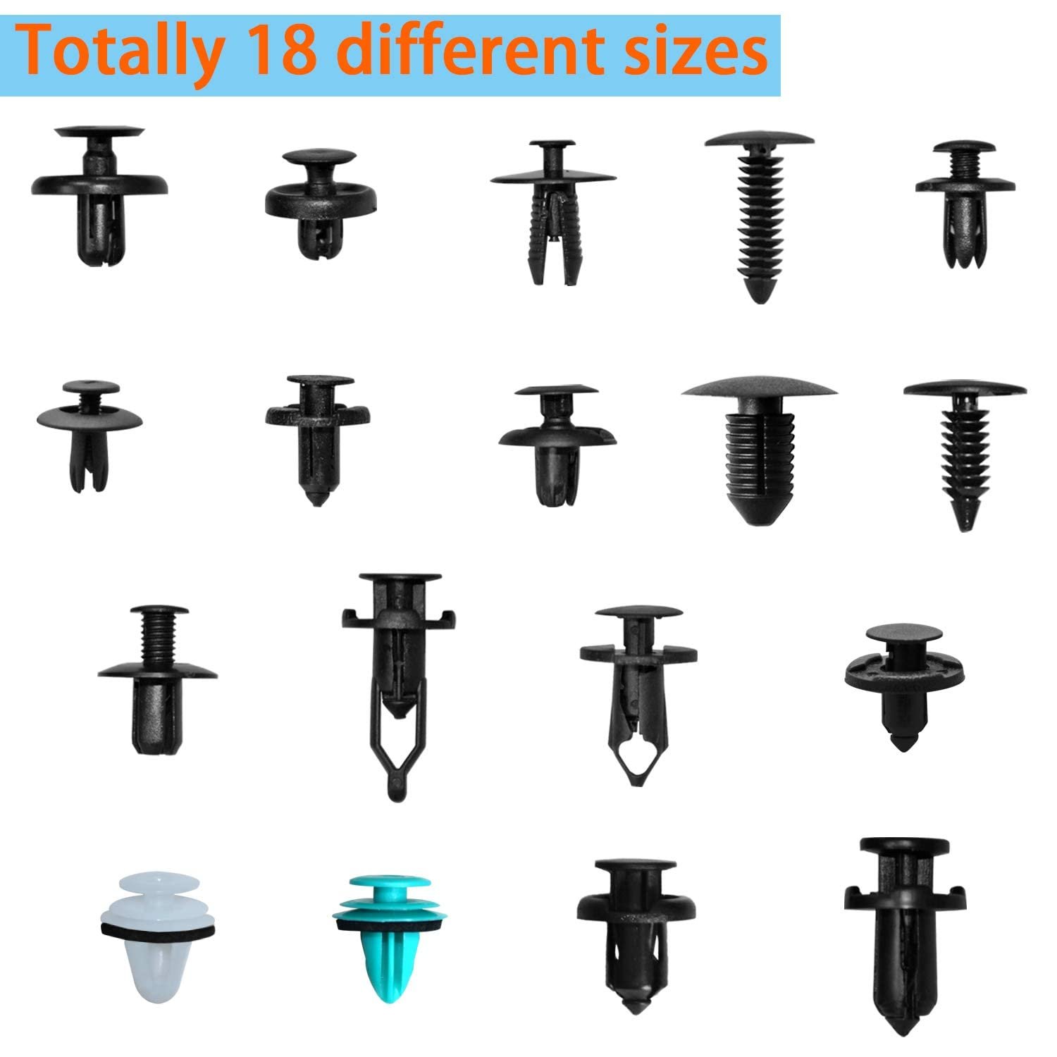 Mixed 299PCS High Performance Plastic Rivets Fastener Push Type Retainer Car Clip Kit