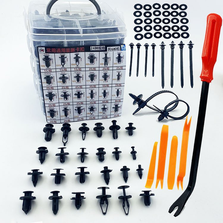 680 pcs Car Push Retainer Clips & Auto Fasteners Assortment with 10 Cable Ties and Fasteners Remover Clips For Cars
