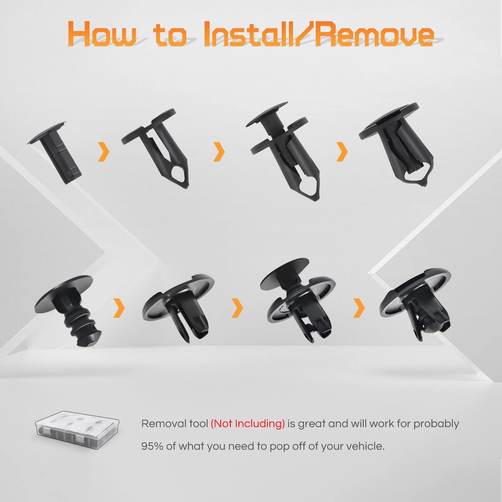Auto Fasteners Automotive 102Pcs Expansion Screws Replacement Kit Bumper Push Car Clips