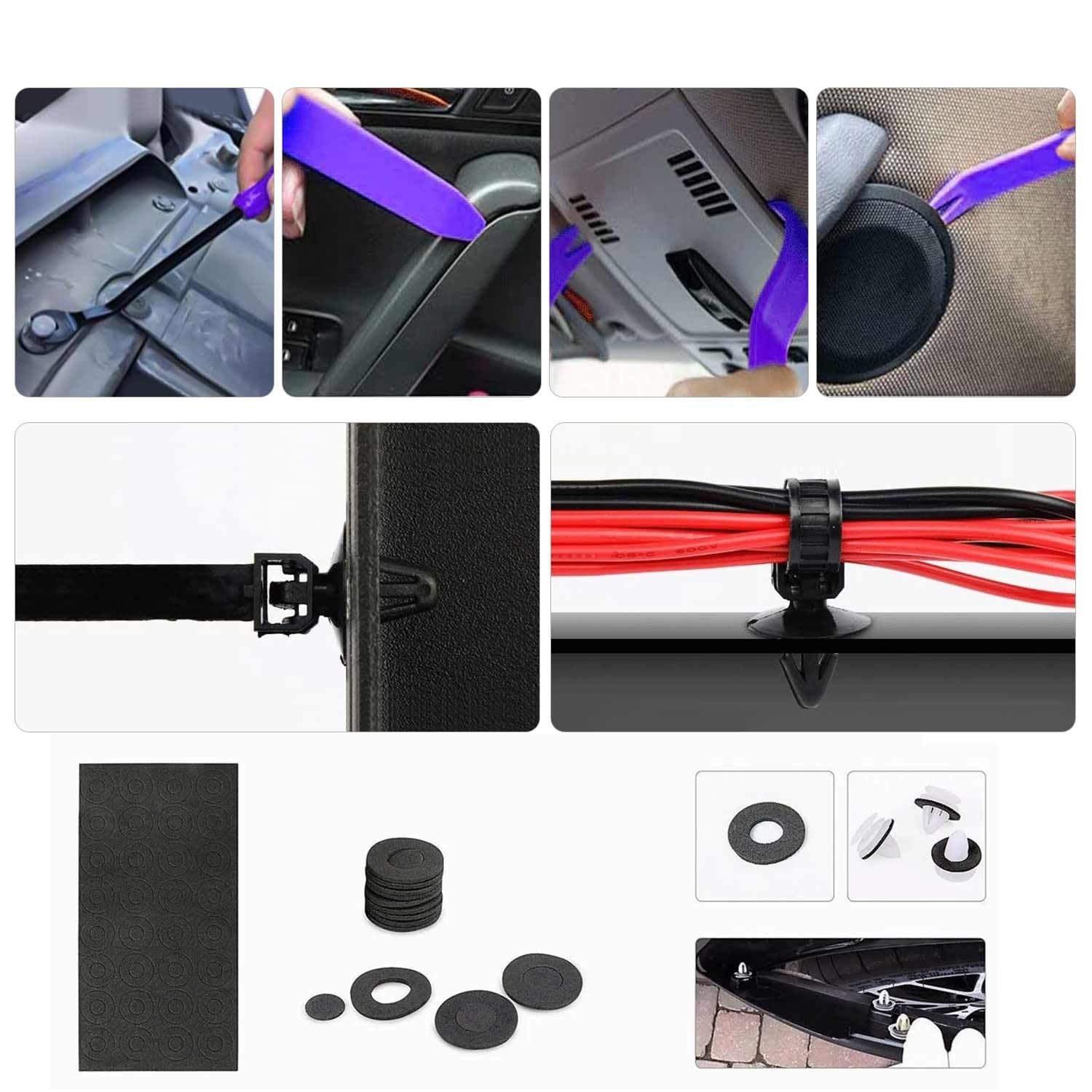 1211 Pieces Automotive Clips Universal Auto 22 Black Plastic Rivets Fastener Fender Door Panel for Toyota Honda Nissan Mazda
