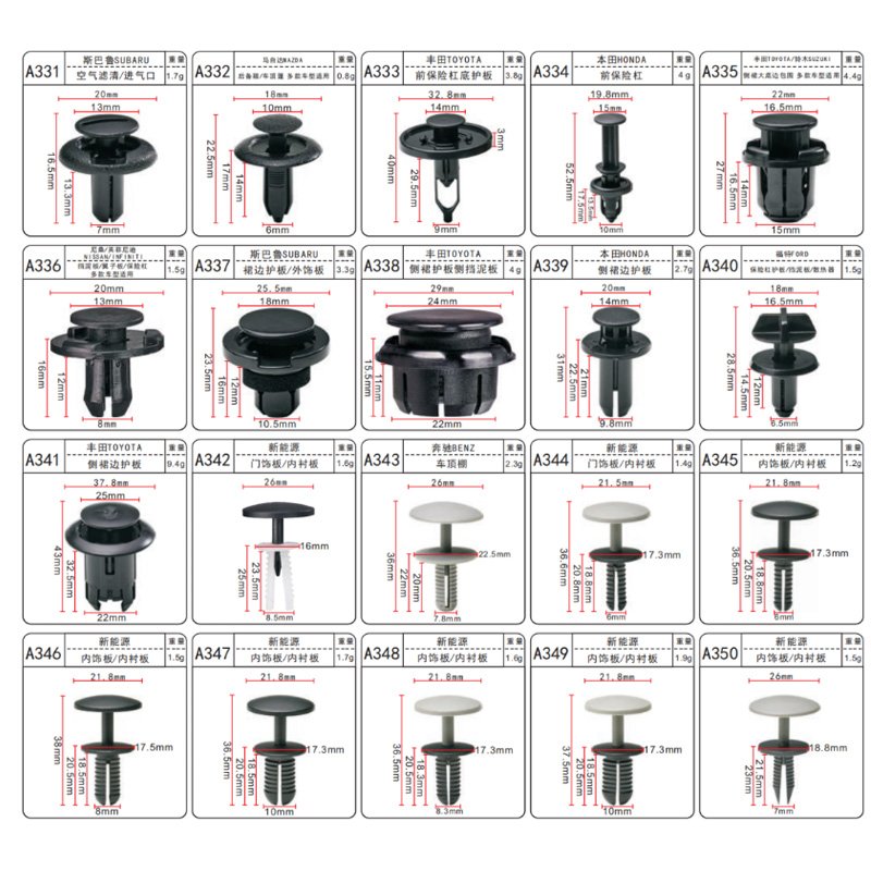 A48 Auto Clip Plastic Fastener Automotive Plastic Clips and Fasteners