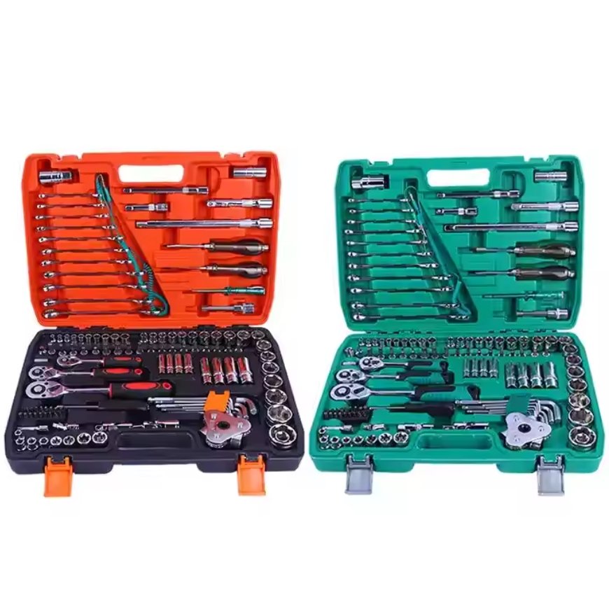 121pcs Auto repair hardware kits car socket quick 24 teeth 72 ratchet socket wrench with car repair kit auto protection tool