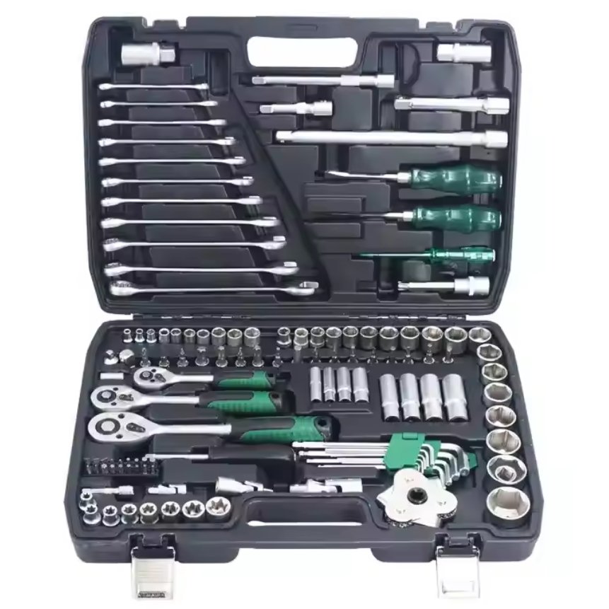 121pcs Auto repair hardware kits car socket quick 24 teeth 72 ratchet socket wrench with car repair kit auto protection tool