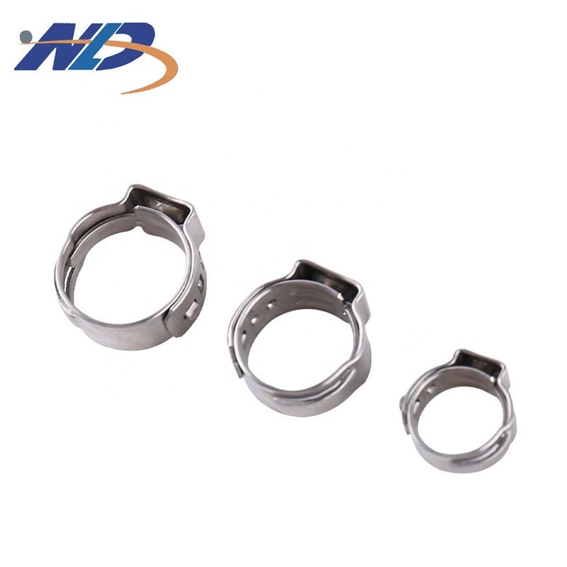 Wholesale High Quality Stainless Steel Auto Parts Pex Pipe One Ear Pinch Clamp Thin Thickness Clip Single Ear Hose Clamps
