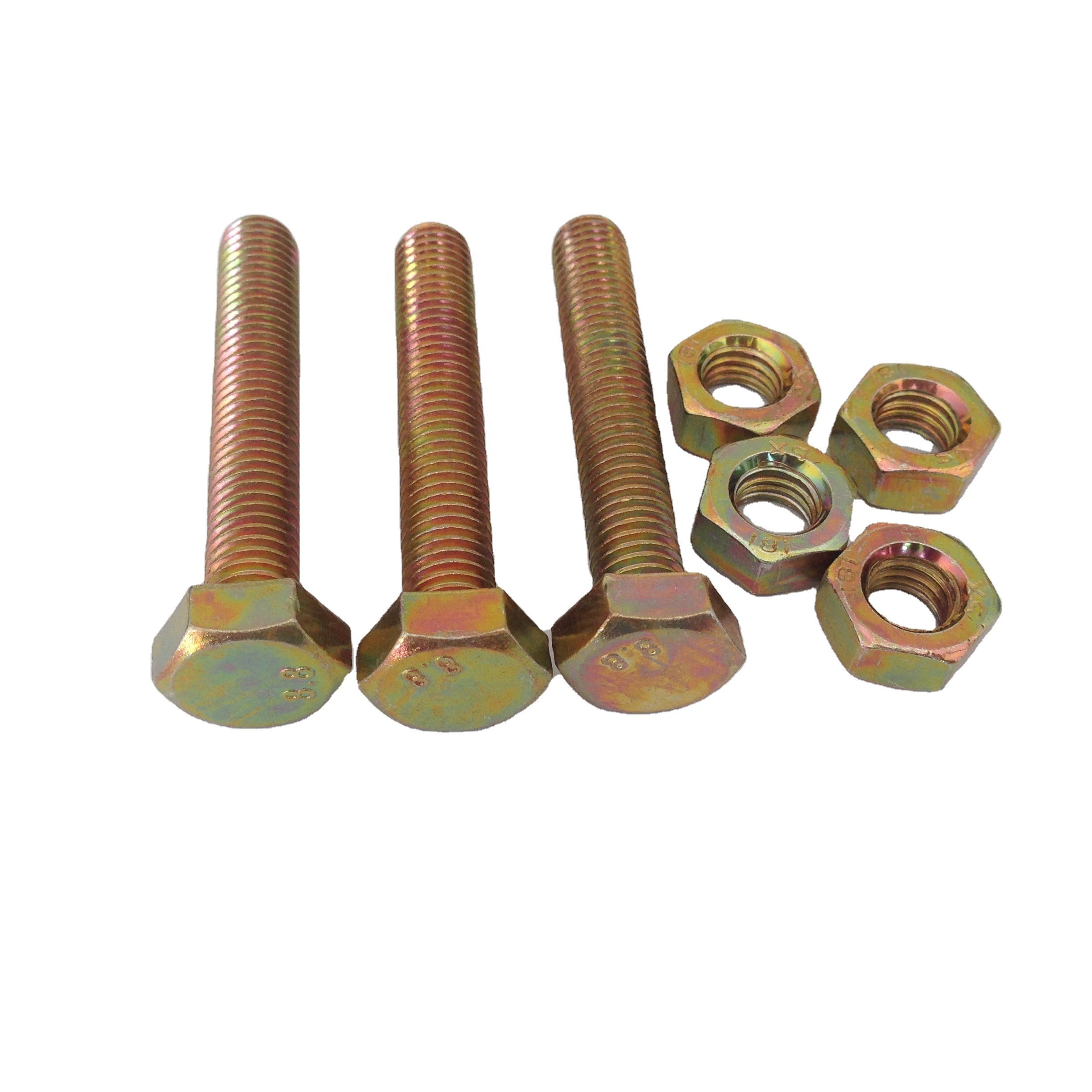 Hex Bolt Handan Din933 Bolts and Nuts Manufacturers Din931 934 Directly Factory Carbon Steel Building Fasteners Hardware Tools