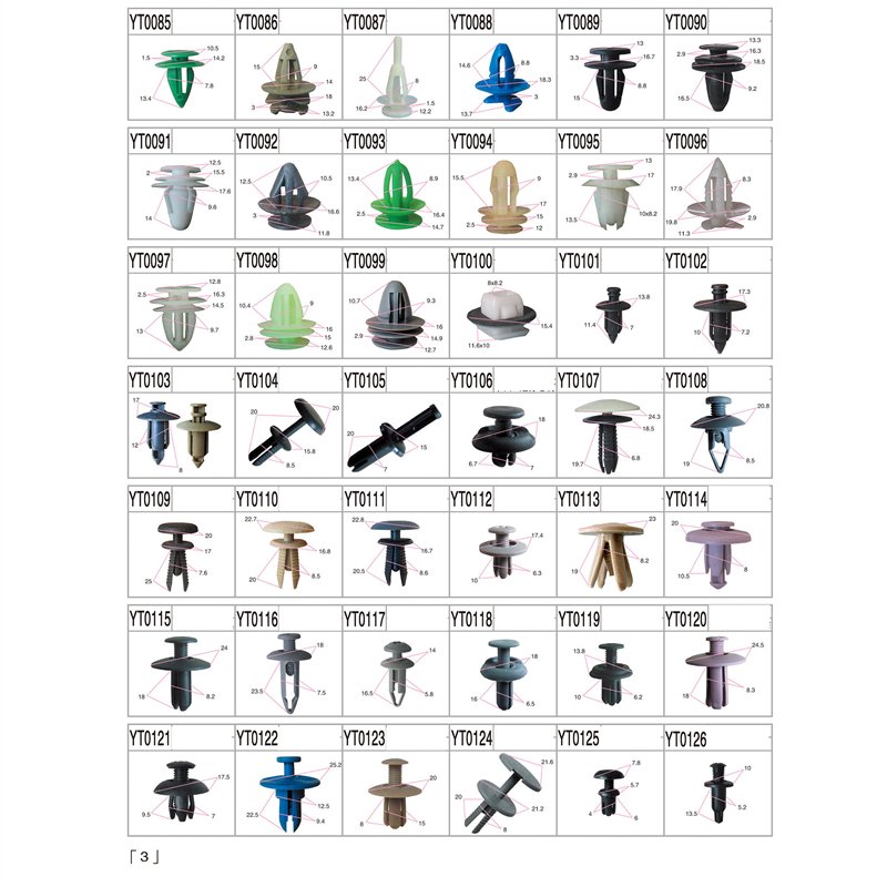 Car Auto Fasten Plastic Clips Black Push-Type Retainer Auto Fasteners Buckle