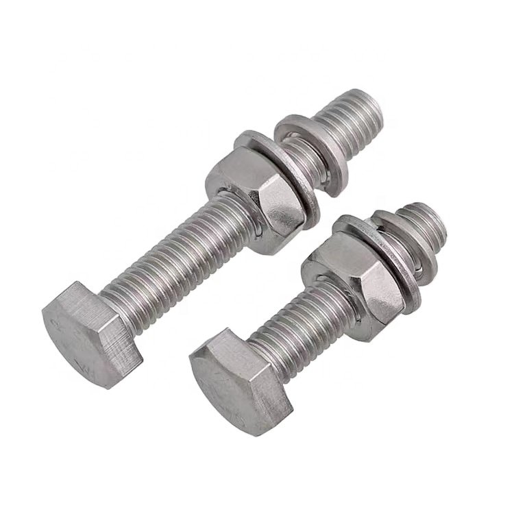 automotive spare parts high strength hex bolts fastener zinc plated HDG DIN931/933 hex bolt nut BSW UNC building construction