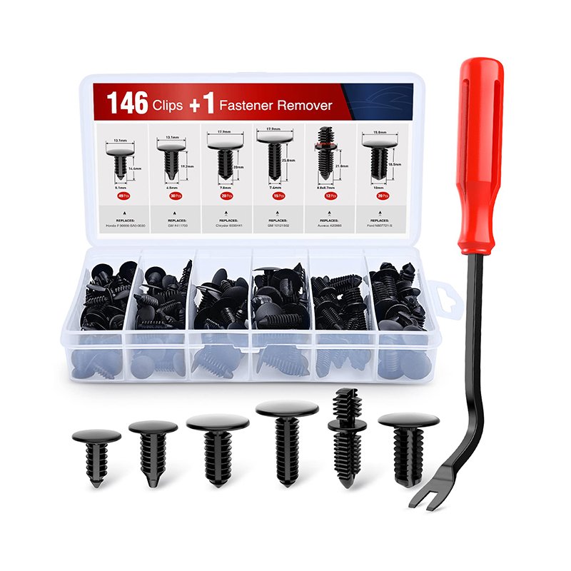 146PCS 6 Most Common Sizes Universal Auto Body Shield Retainer Fastener Car Clips for GM Ford Honda Chrysler