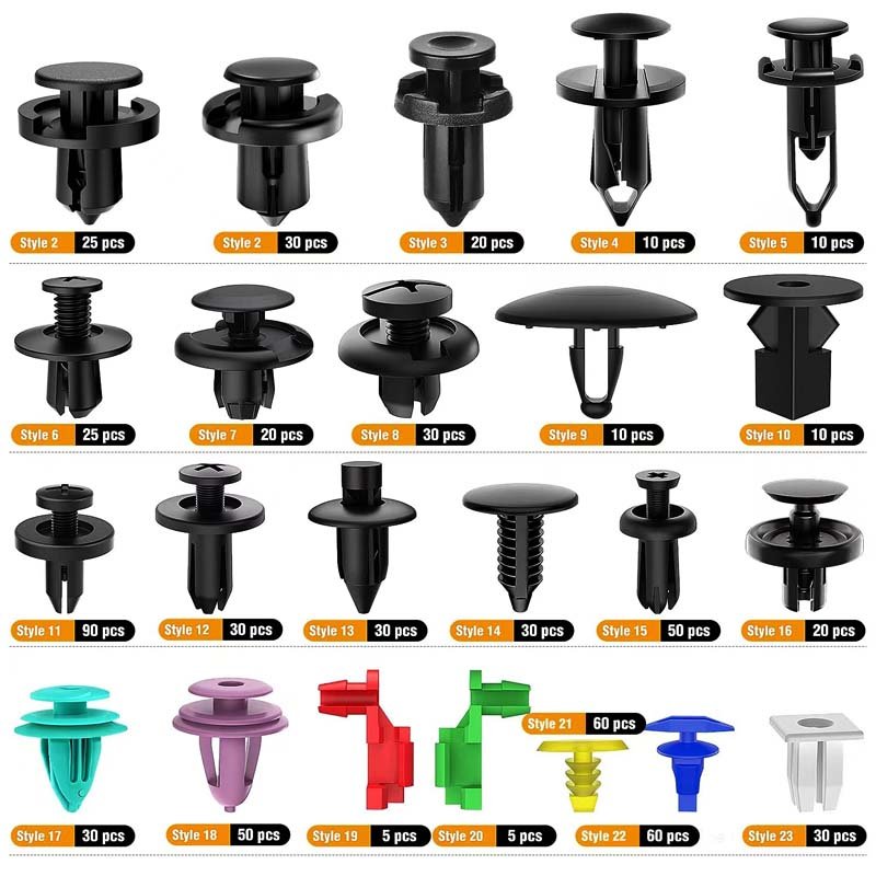 Wholesale 680pcs universal nylon bumper clips plastic push retainer clips Fastener automotive plastic fasteners parts