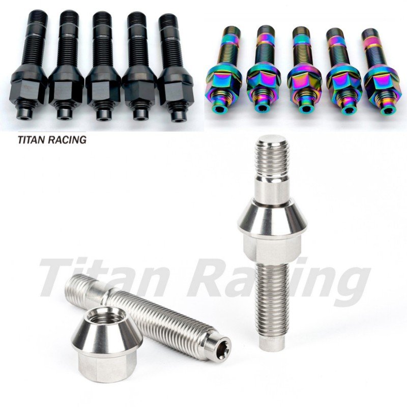 Factory Gr5 Titanium Wheel Stud Conversion Kit M14 1.5mm Ti64 Wheel Stud for BMW/Audi/Honda