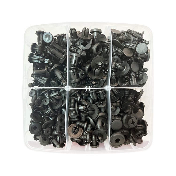 HSG Car Retainer Clips Plastic Fasteners Kit 16 Kinds 630PCS Black Rivet Auto Clips Set
