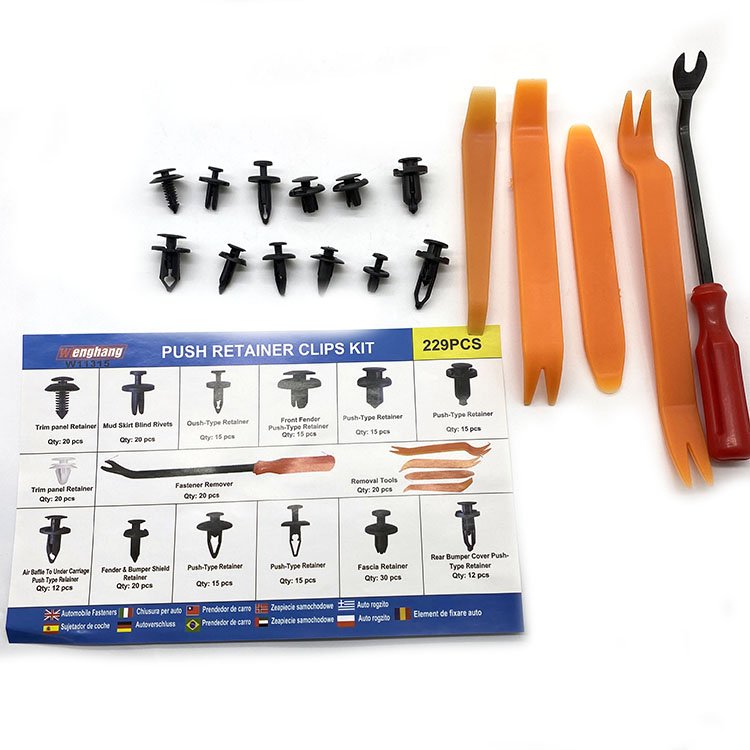 229 PCS Car Body Retainer Clips Set Auto Fastener Clip Fastener Remover Auto Push Pin Rivets With Disassembly Tool
