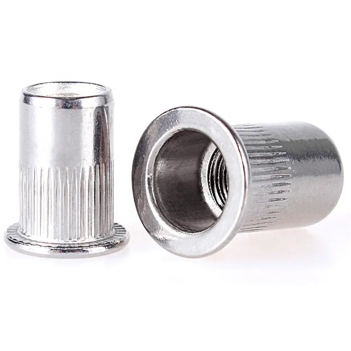 Zinc Plated Rivet Nut Threaded Insert Flat Head Rivet Nuts Insert Nutsert KIT for Hardware and Plate Riveting