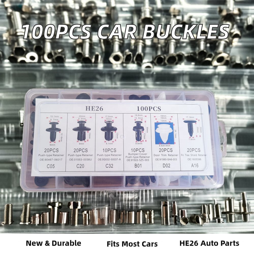 General Motors Auto Car Parts 100pcs Boxed New C05 C20 C32 B01 D02 A16 Buckles Door Panel Mudguard Wheel Arch POM Plastic