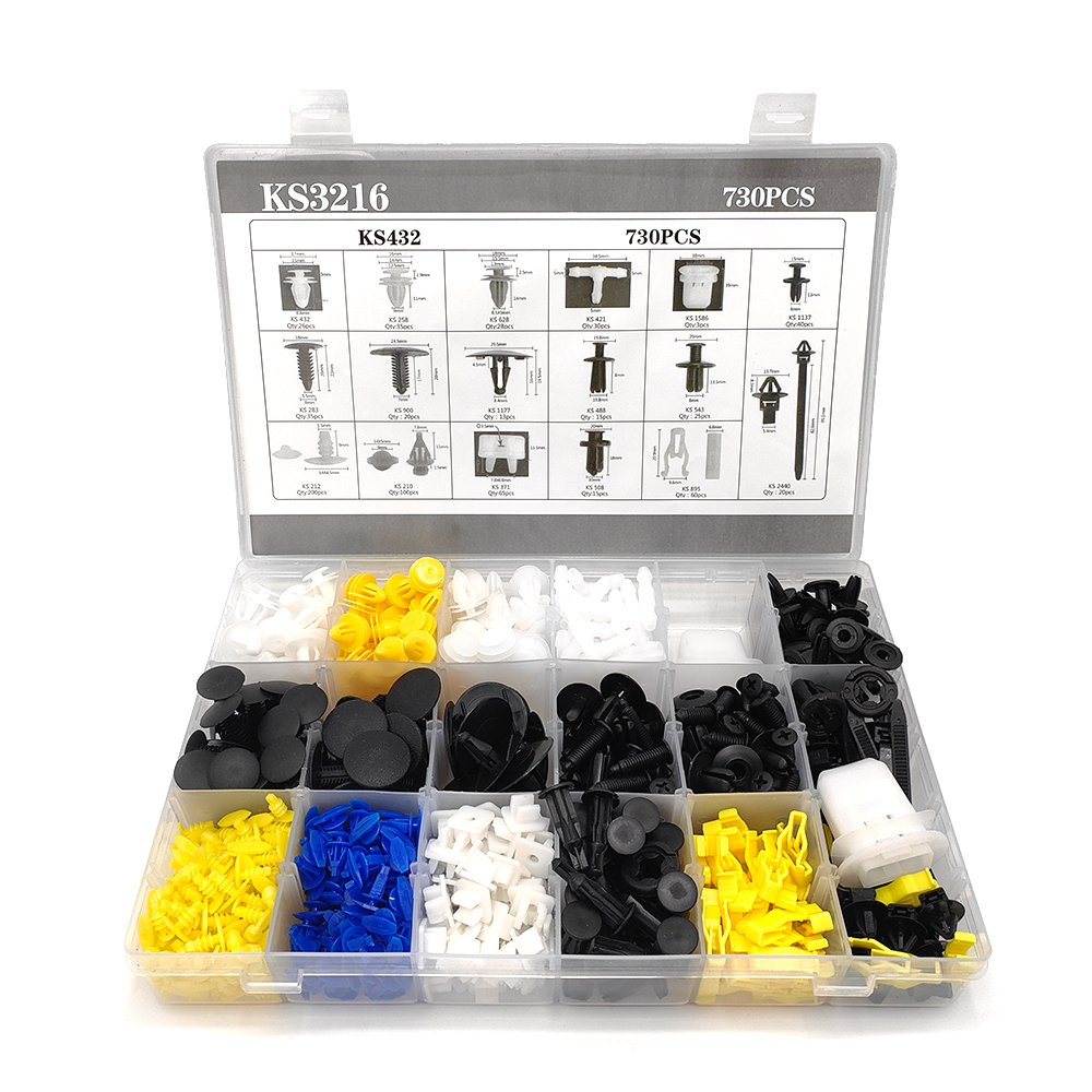 730 PCS Push-Type Retainer Auto Parts Clips Auto Car Clips Plastic Automotive Fasteners
