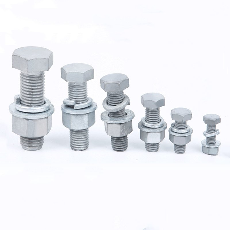 Heavy Duty Fastener Set Hot Dip Galvanized Steel Hexagonal Bolts Hex Head Screw Connections