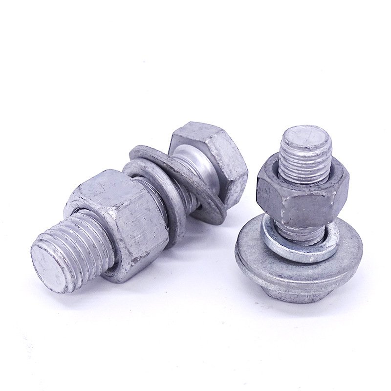 Heavy Duty Fastener Set Hot Dip Galvanized Steel Hexagonal Bolts Hex Head Screw Connections