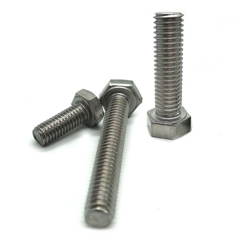 China Wholesale price different types full thread stainless steel m6 m8 m10 m12 m17 m30 hexagon head bolt and nut outer hex bolt